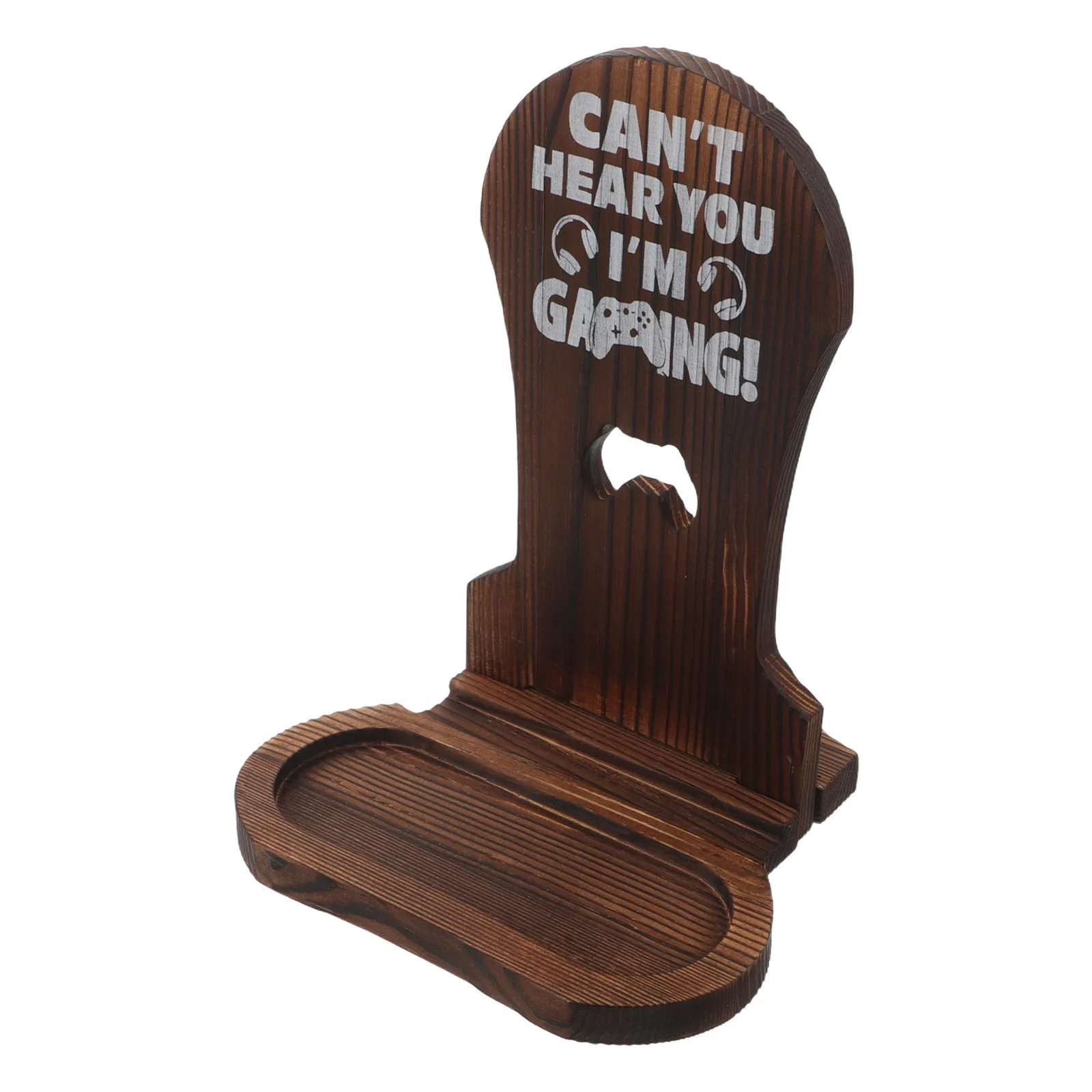 Wooden Gaming Headset Stand Solid Wood Desktop Headphone Holder for Gamers Wireless Headphone Organizer Stable Room