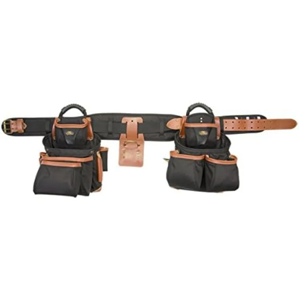 

LeatherCraft 51452 4 Piece Top Of The Line Pro Framer's Tool Belt, Black,brown, 29"–46"