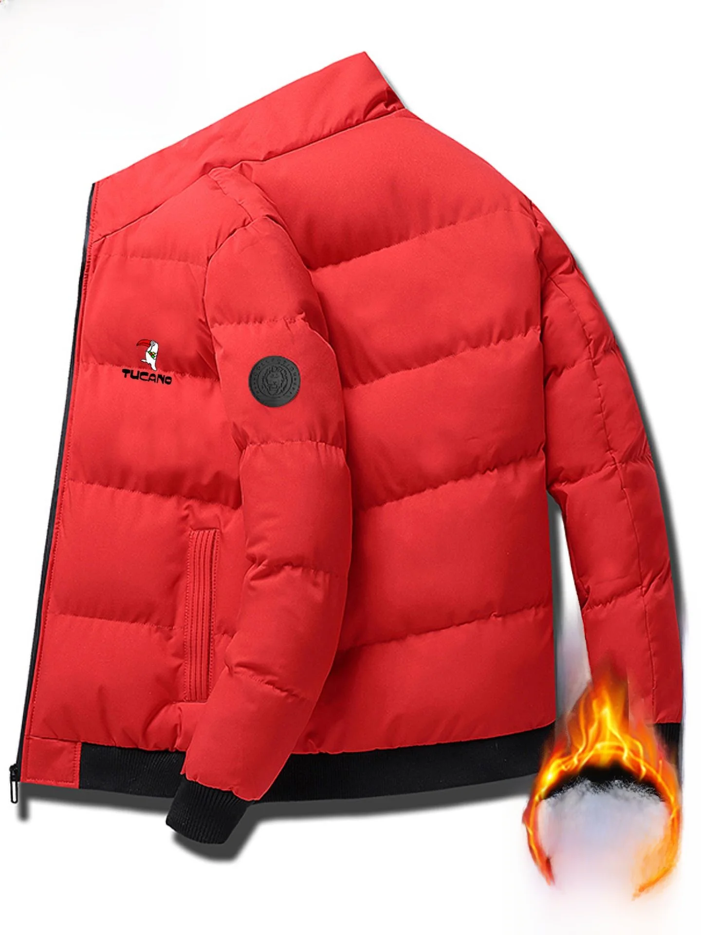 

TUCANO Мужское хлопковое пальто Thiened Down Jaet Faionable New Sle Warmth Duling Coat с воротником-стойкой, зимнее длинное пальто све