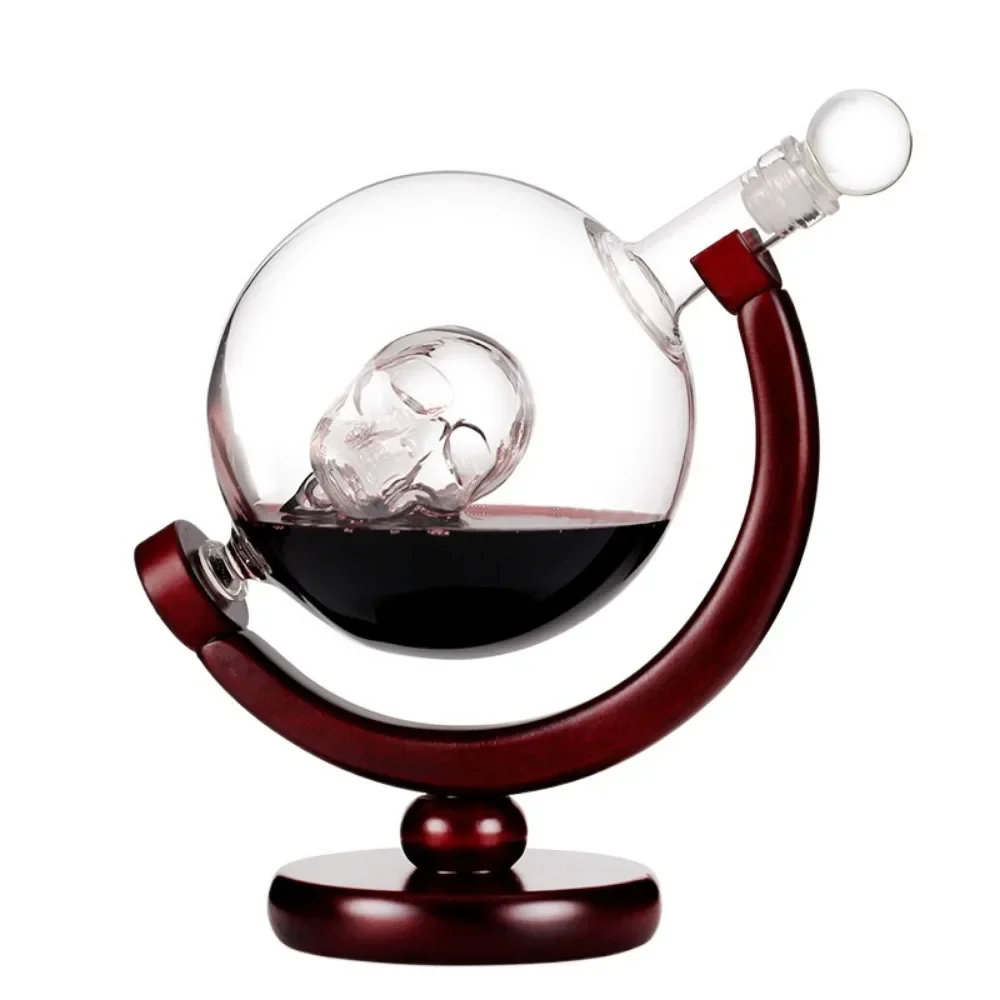 

3 Pcs/set Creative Borosilicate Glass Craft Wine Bottle Skull Red- Wine Decanter White- Wine Bottle Vodka with Cups