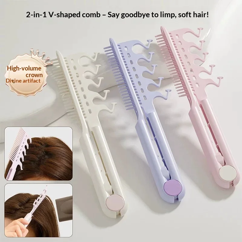 V Shape Volumizing Hair Clip Comb 2 In 1 Z Shape Root Fluffy Styling Comb Salon Hairdressing Styling Tool