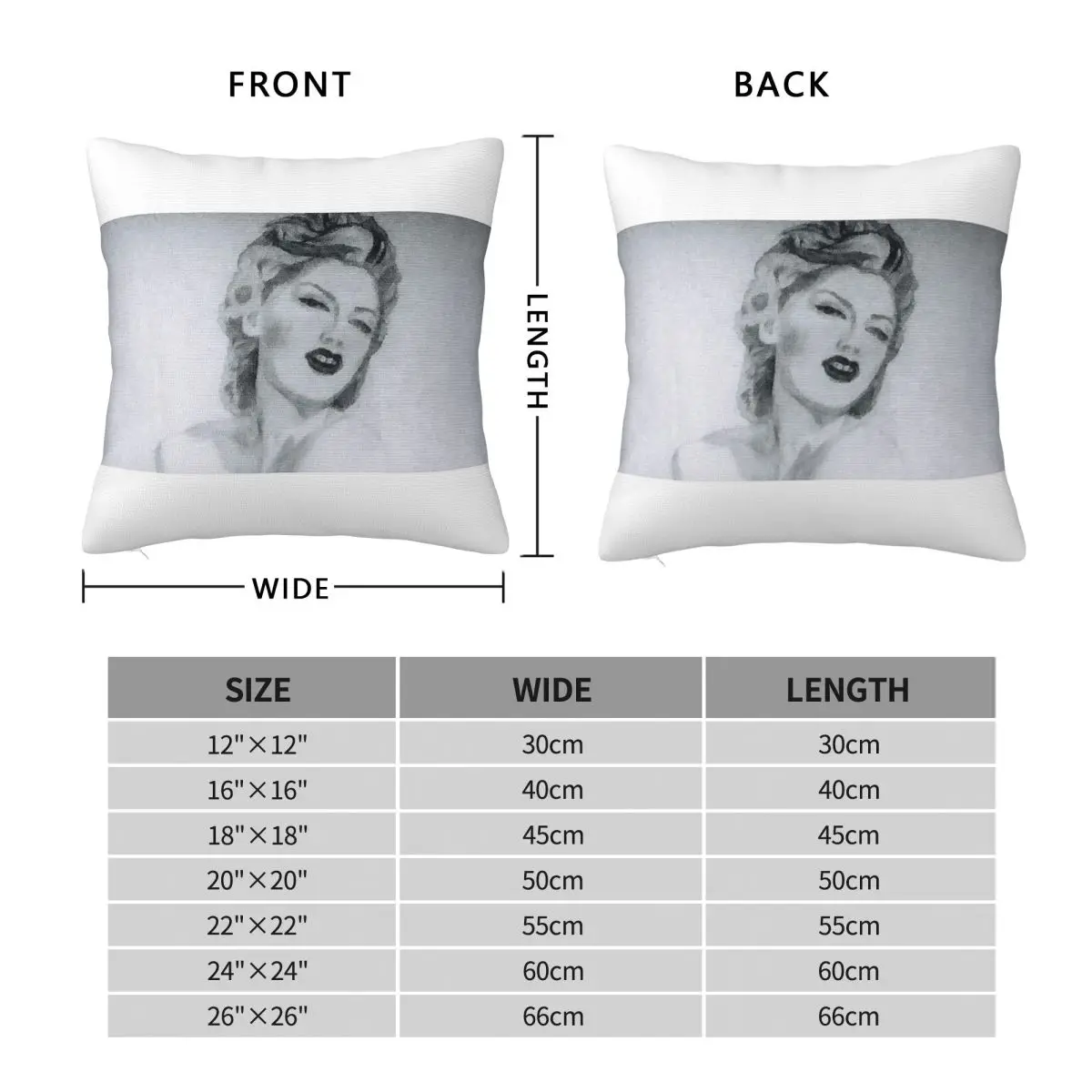 Pretty Model Pose Square Pillowcase Polyester Linen Velvet Pattern Zip Decorative Pillow Case Sofa Seater Cushion Cover