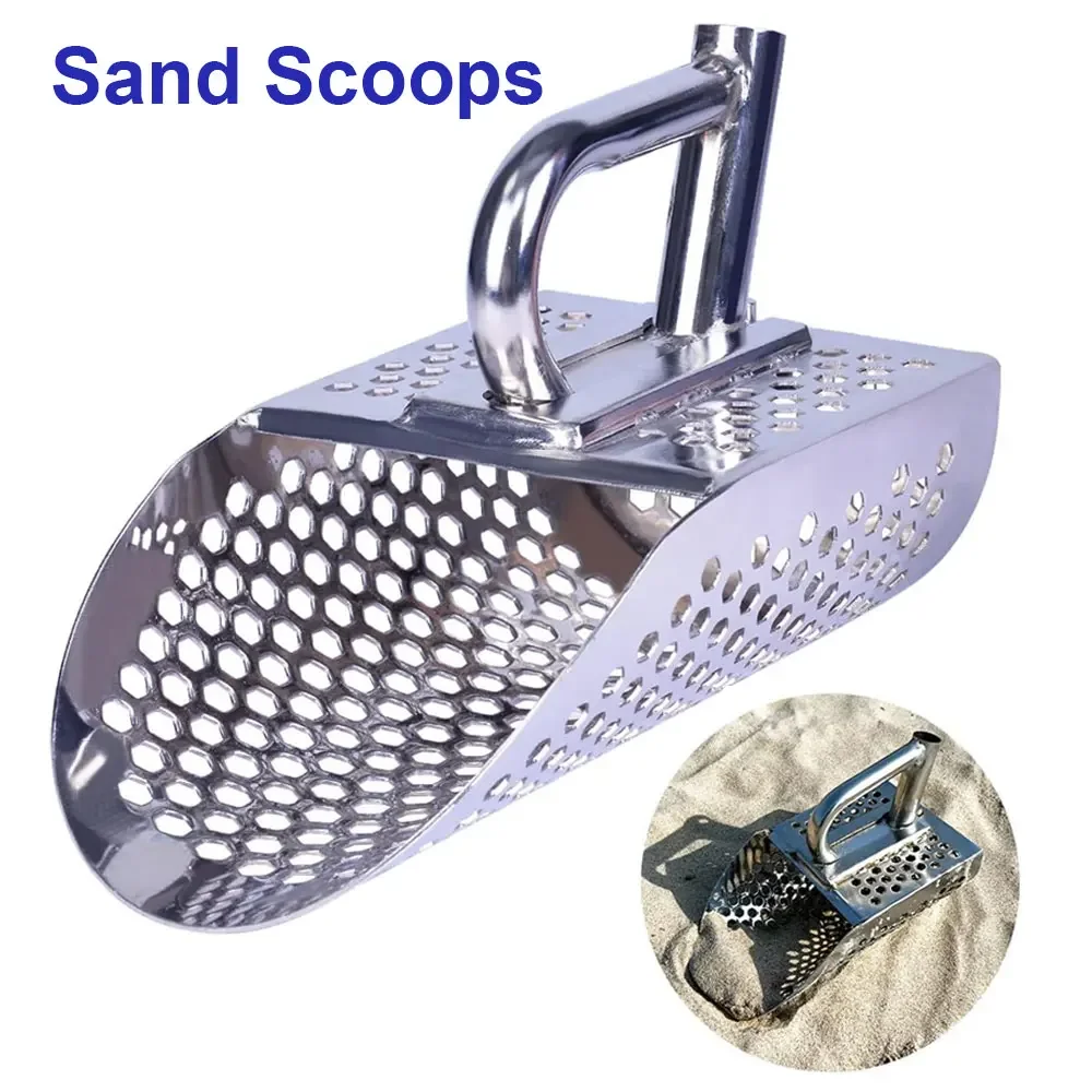 

Heavy-Duty Stainless Steel Metal Detecting Shovel with Hexagonal Drainage Holes Ergonomic Non-Slip Handle for Efficient Beach