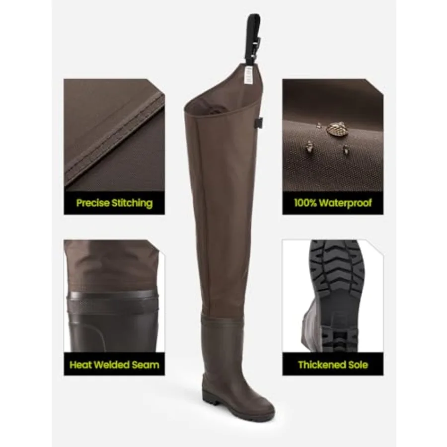 Hip Wader, Lightweight Hip Boot For Men and Women, 2-Ply PVC/Nylon Fishing Hip Wader and