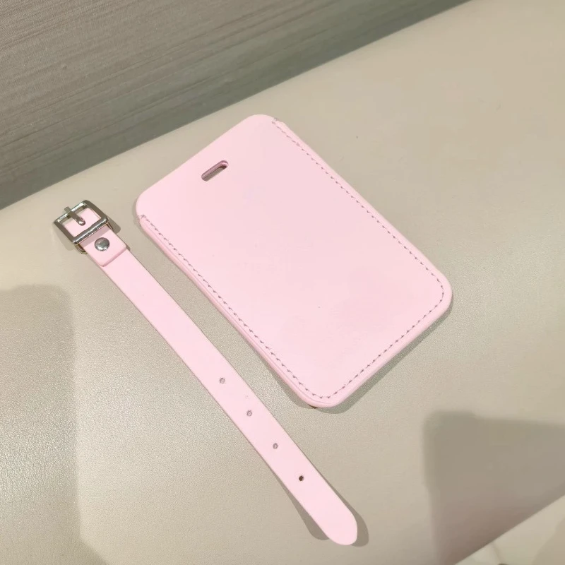 

PU Leather Suitcase Tags Suitable for RIM Luggage Anti-loss Marked Lable Suitcases Boarding Pass Travel Accessoris Black Pink