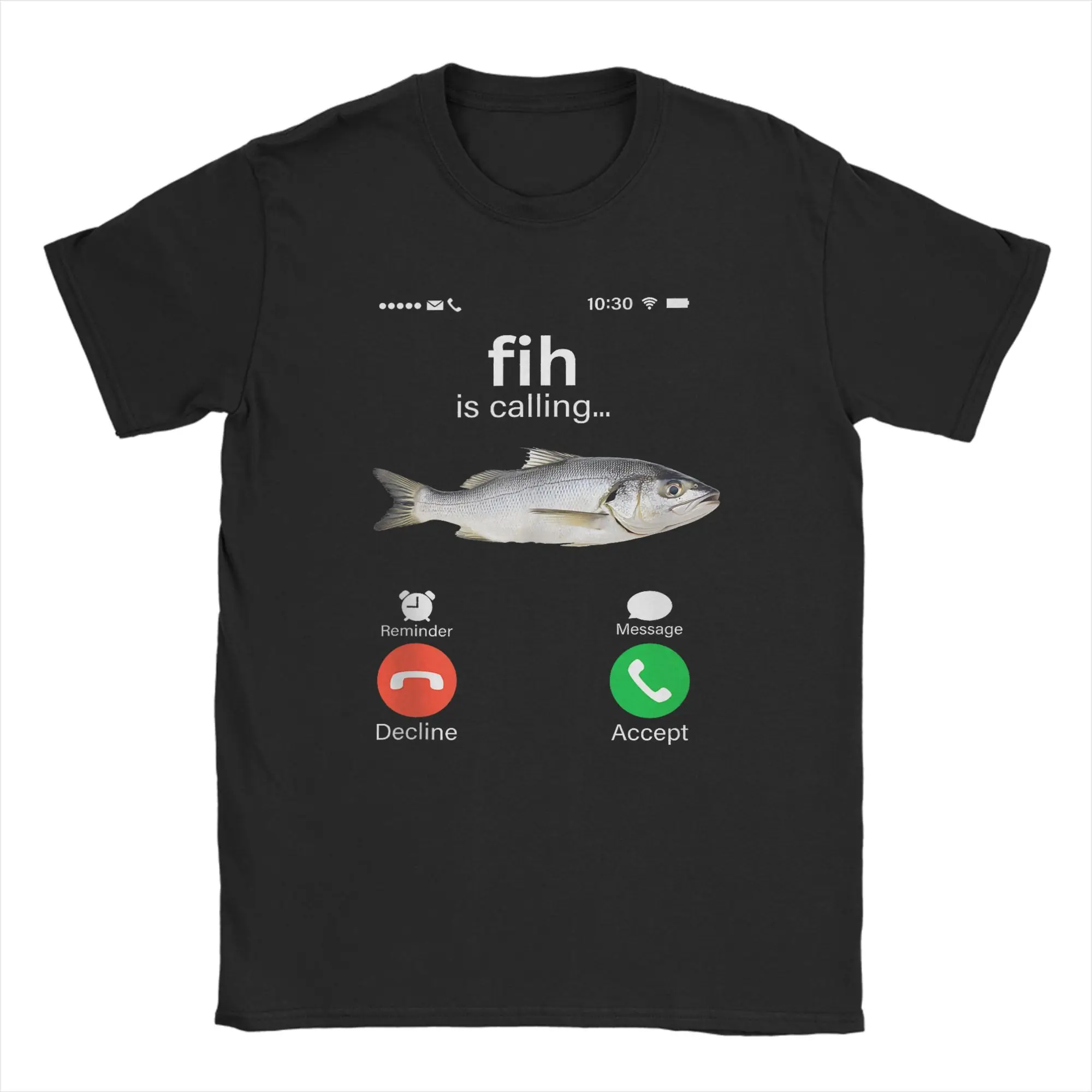 

Fih is Calling Misspelled Meme Funny Fish Seabass Calling Men T Shirt Tee Shirt Short Sleeve O Neck T-Shirts 100% Cotton