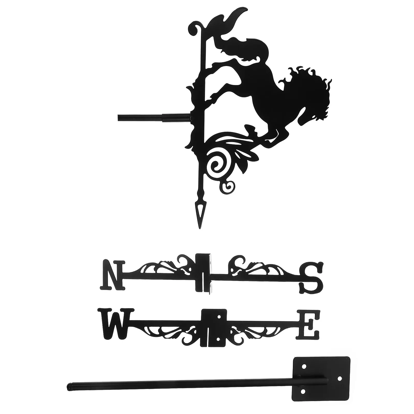 

Iron Weathervane Garden Decor Wind Direction Indicator Lawn Shed Ground Insert Metal Weather Vane Outdoor Yard