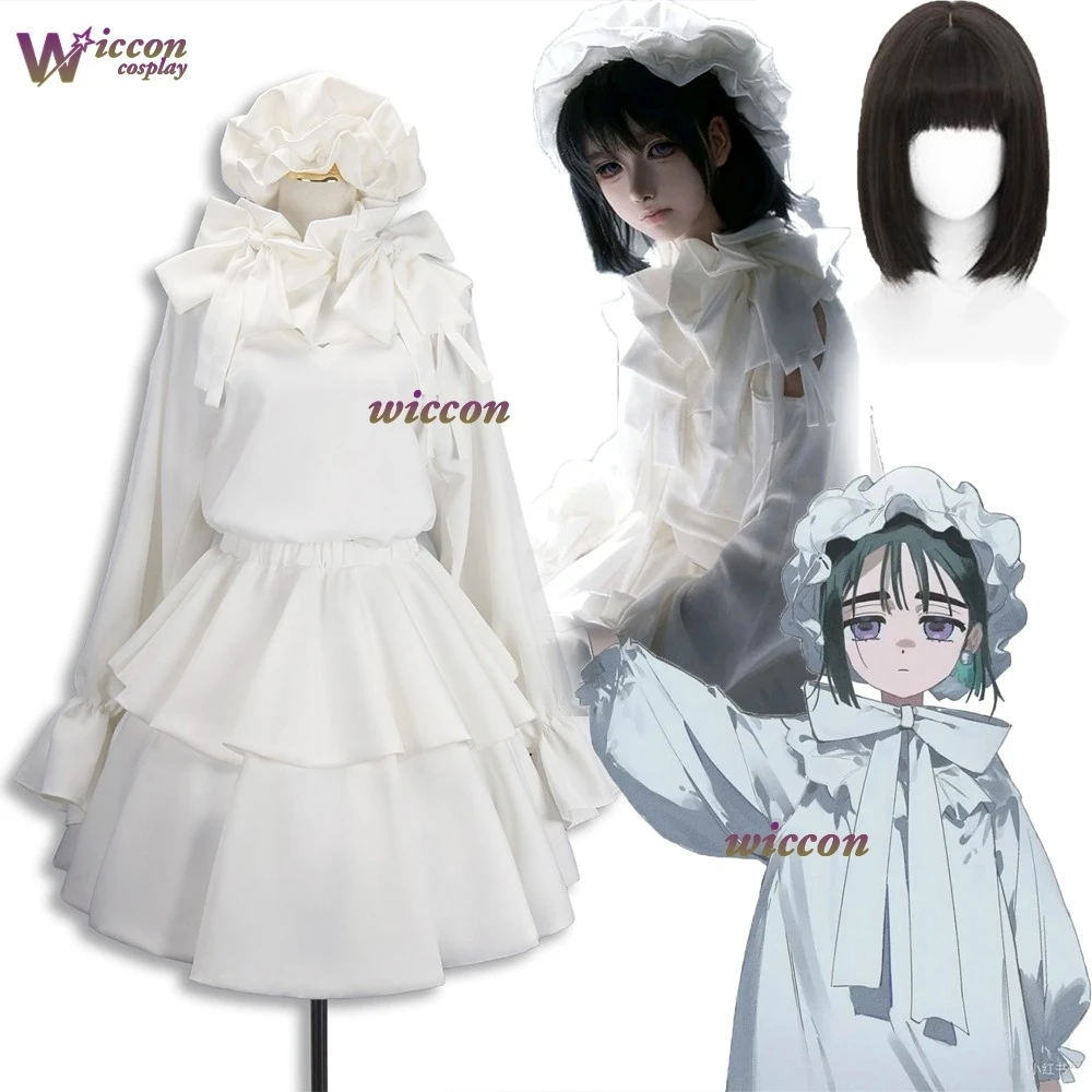 KospLAY Zombie Stage Sua Cosplay Costume ZOMST Alien Stage Cosplay Costume White Dress Short Black Hair Wig Sua Halloween
