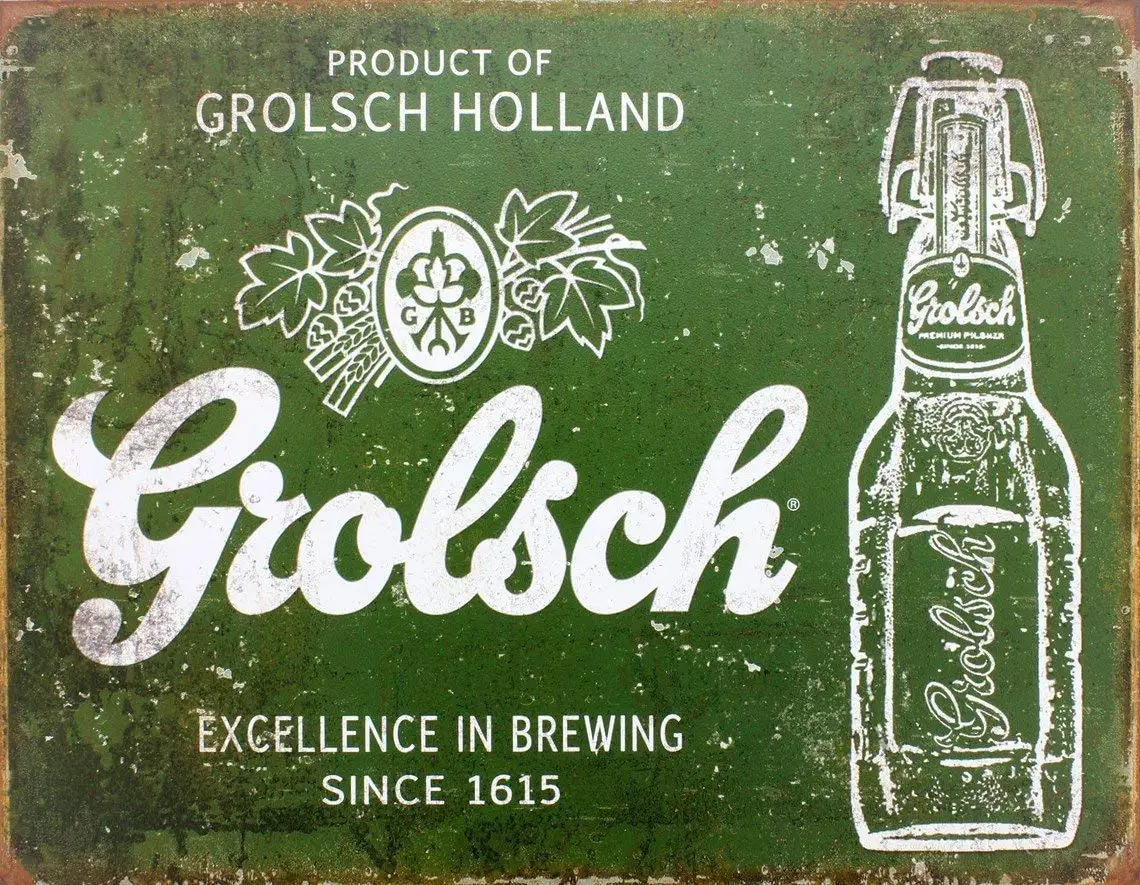 Grolsch Beer Excellence Tin Sign Metal Tin Sign Metal Sign 8X12 Inches