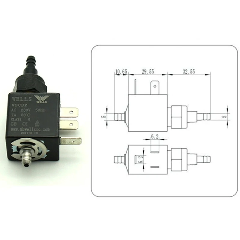 6A 19W 50Hz AC 220V - 240V Original Plunger water Suction Steam Electromagnetic Pump for Iron , steam mop ,garment steamer