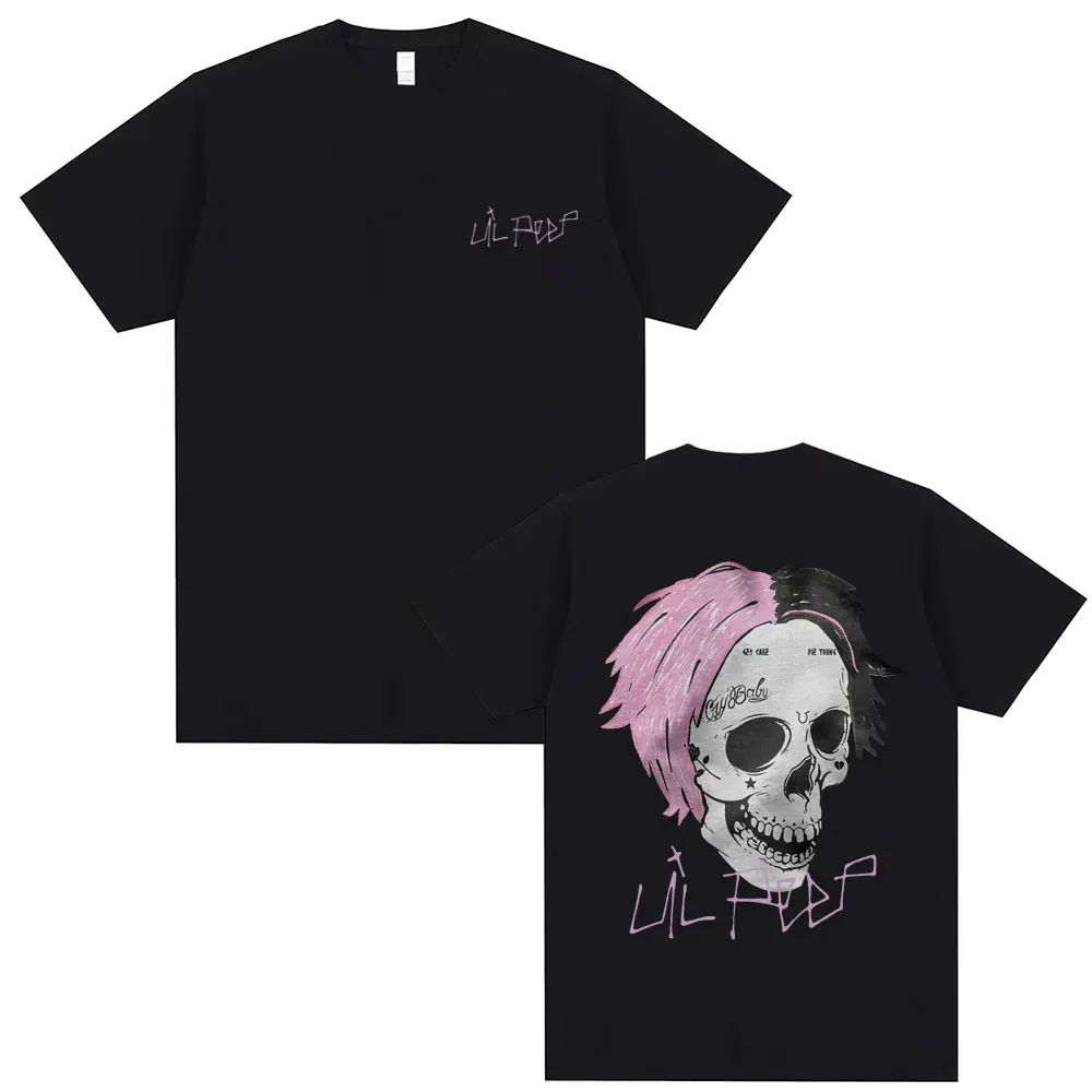 Rapper Lil Peep Cry Baby Skeleton Graphic T-shirt Men Women Clothing Fashion Oversized Hip Hop T Shirts Men's Vintage Streetwear