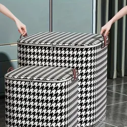 1PC Checkered Clothing Sorting And Storage Bag Anti Mold Moisture-Proof Dustproof Storage Bag Thickened Large Capacity Moving Lu