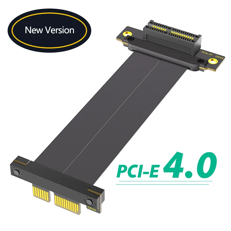 

NEW PCI-E 4.0 X1 Riser Cable Dual 90 Degree PCIe Gen 4 1X to 1X Extension Cable PCI Express Riser Cable Extender 8Gb for Desktop