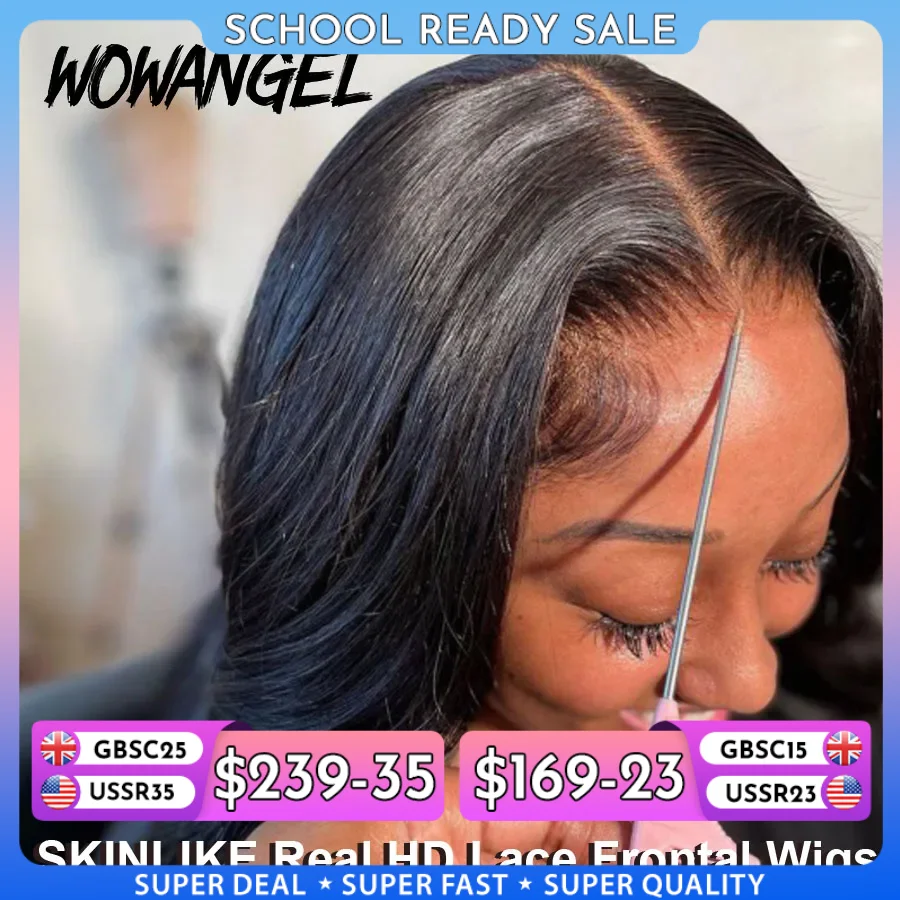 Wowangel 13x6 pleine dentelle frontale HD dentelle frontale perruques vague de corps perruques de cheveux humains 250% HD fermeture à lacet perruques fondre les peaux sans colle