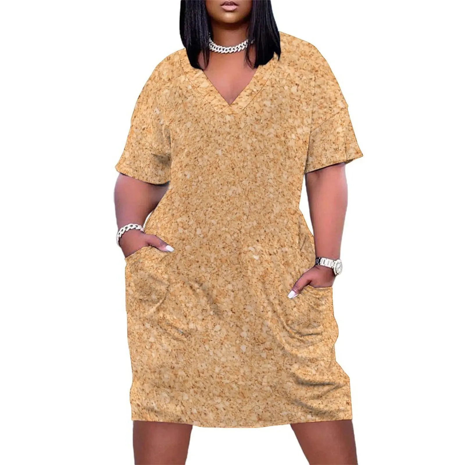 

Cork pattern Loose Pocket Dress Long dresses ladies dresses for special occasion Women's dress dresses for women 2025