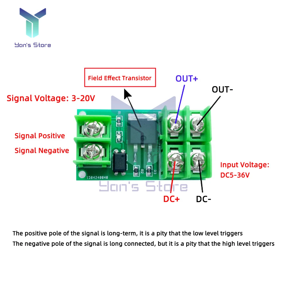 F5305S MOS Tube Module PMOS Switch Electronic Switch Module Field Effect Tube 3V 5V 12V 24V 36V For PWM Motor controller Light