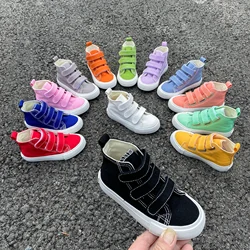 8015 Spring and Autumn New Fashion Children's Canvas Shoes Solid Color Boys andGirls Board Shoes Korean Soft Sole Skateboarding