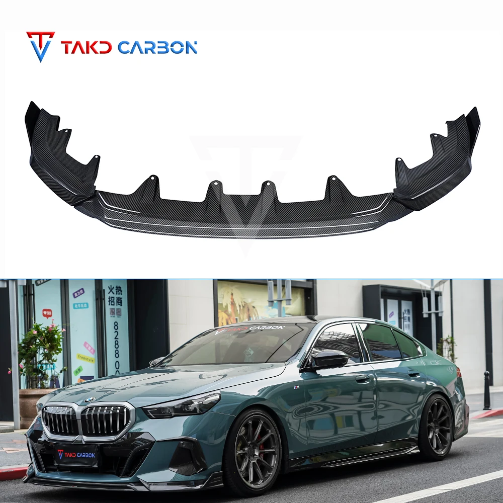 

G60 TAKD Carbon Design Dry Carbon Fiber 3K Twill Car Accessories Front Bumper Lip for bmws 5 Series G60 2024-UP
