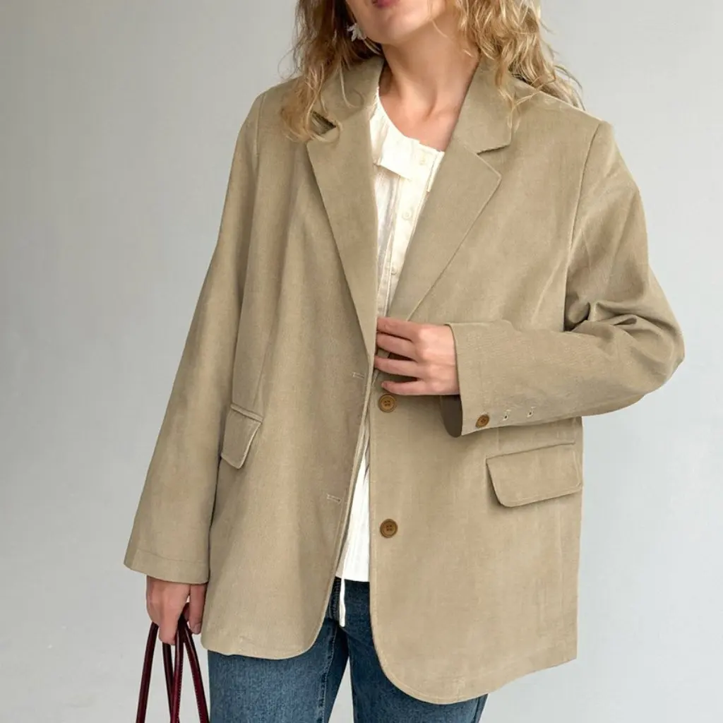 

Luxury French Entry Corduroy Suit Jacket High-End Women's Autumn Winter Fashion New Coat European American Style