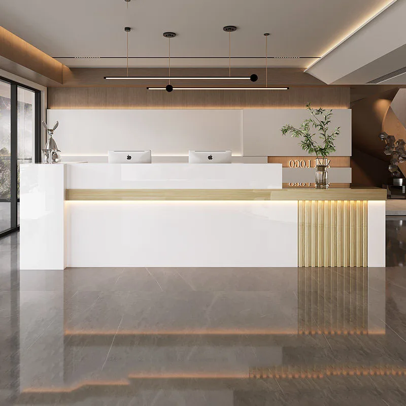 

Beauty Luxury Reception Desks Modern Shop Bar Hotel Display Restaurant Long Reception Desks Design Mostrador Lounge Furniture