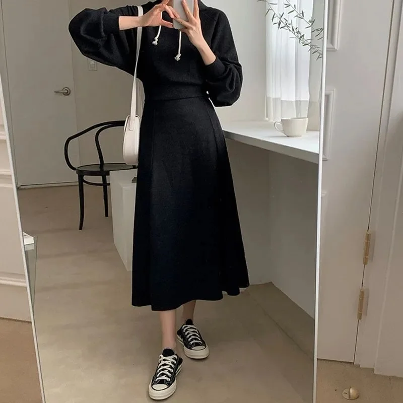 Lady Long Sleeve Hoodies and Mermaid Skirts Suits OL New Trendy Slim Solid Female 2 Sets 2023 Fall Women Corduroy Two Piece Sets