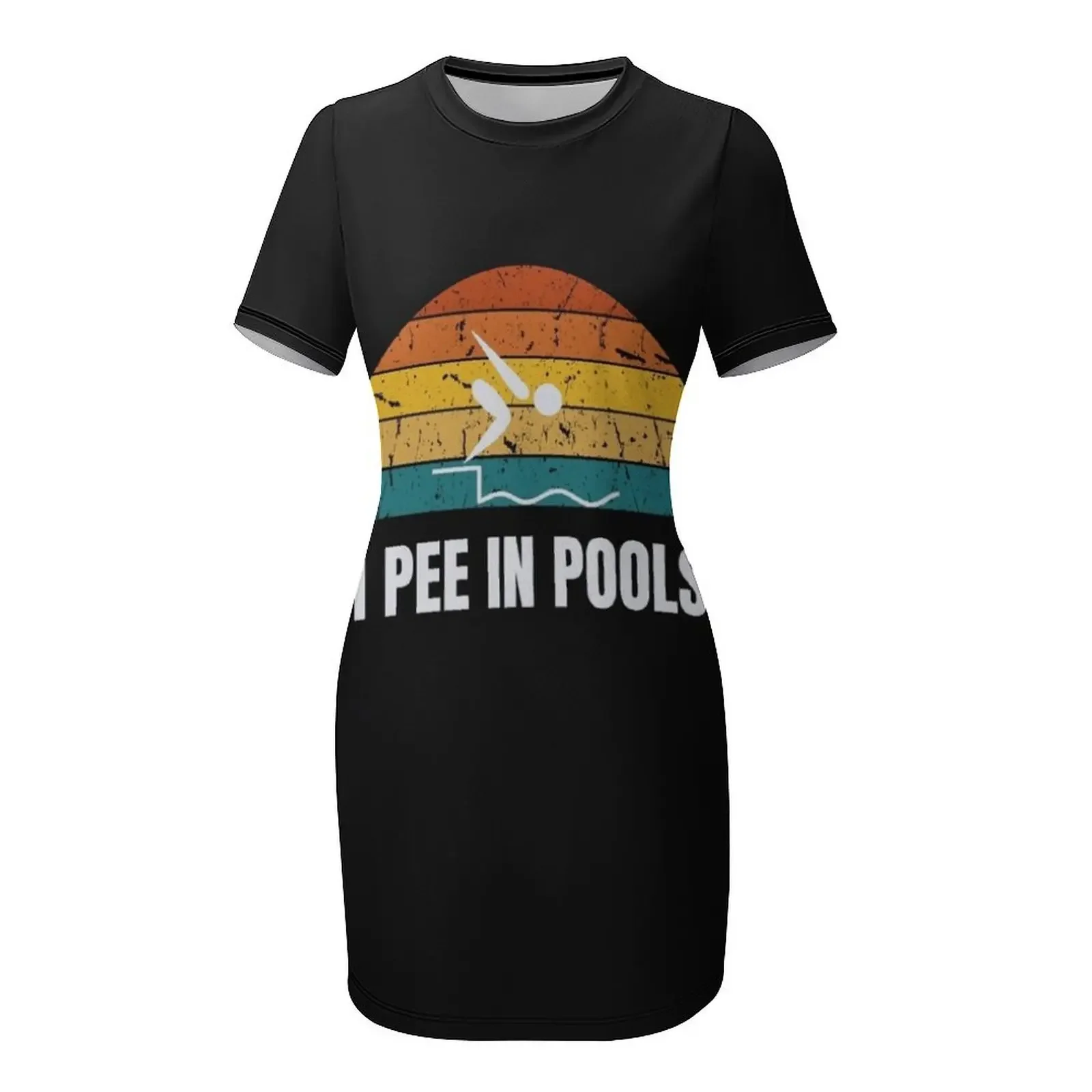 I Pee In The Pool Short-Sleeved Dress dresses korean style bandage dress prom dresses Dress