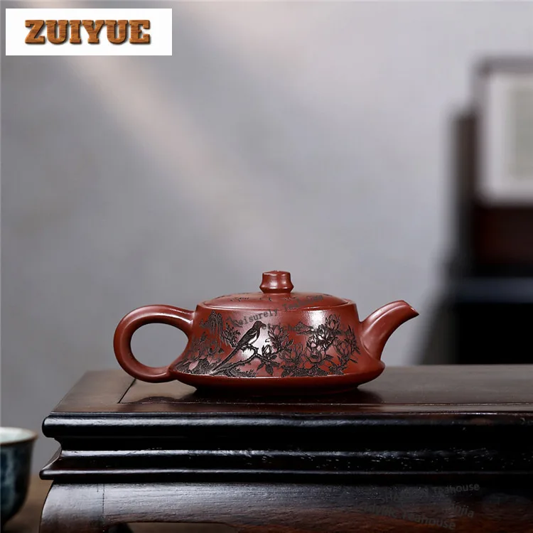 150ml Exquisite Yixing Purple Clay Teapots Handmade Zhuchu Pot Raw Ore Dragon's Blood Sand Mud Kettle Chinese Zisha Tea Set Gift