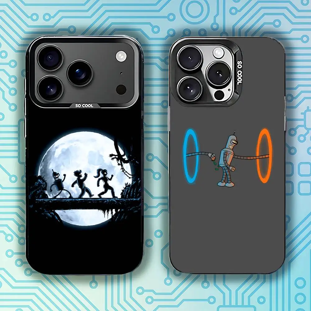 

F-Futurama Funny B-Bender Phone Case For iPhone 17,16,15,14,13,12,11,Pro,Max,Plus,E,Air,Mini Black Tpu Cover