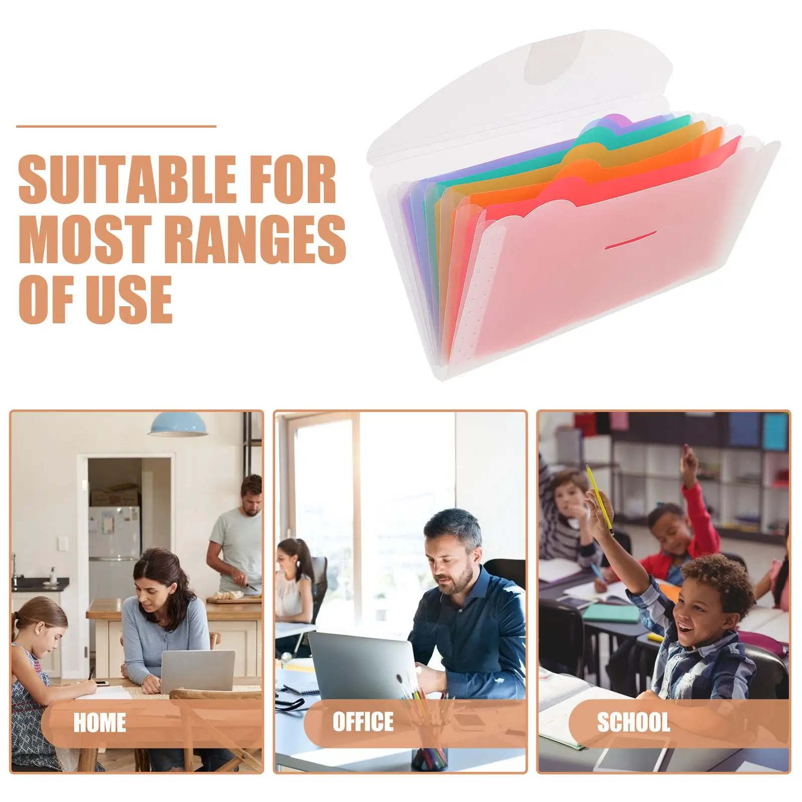 2Pcs 13Slot Accordion File Folder PP Material Tax Document ganizer Home Office Storage Portable Expanding Folder