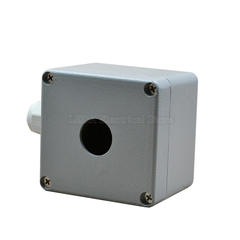 1Pcs 1Hole Button Box Metal Cast Aluminum Button Box 80mmX76mmX60mm Power Box Terminal Box Button Switch WaterProof Box