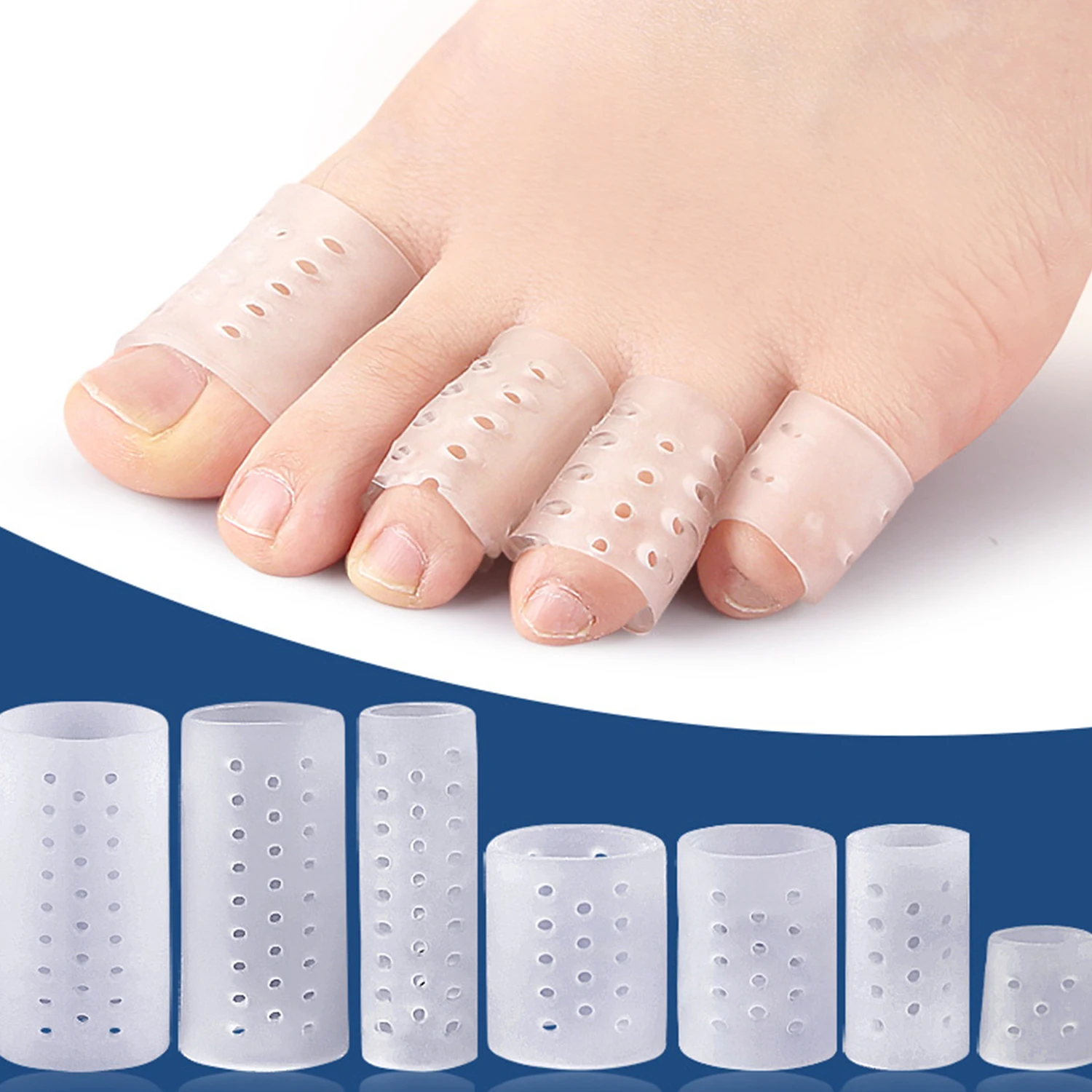 

1 Pair Silicone Gel Little Toe Tube Corns Blisters Corrector Pinkie Protector Gel Bunion Toe Finger Protection Gel Sleeve