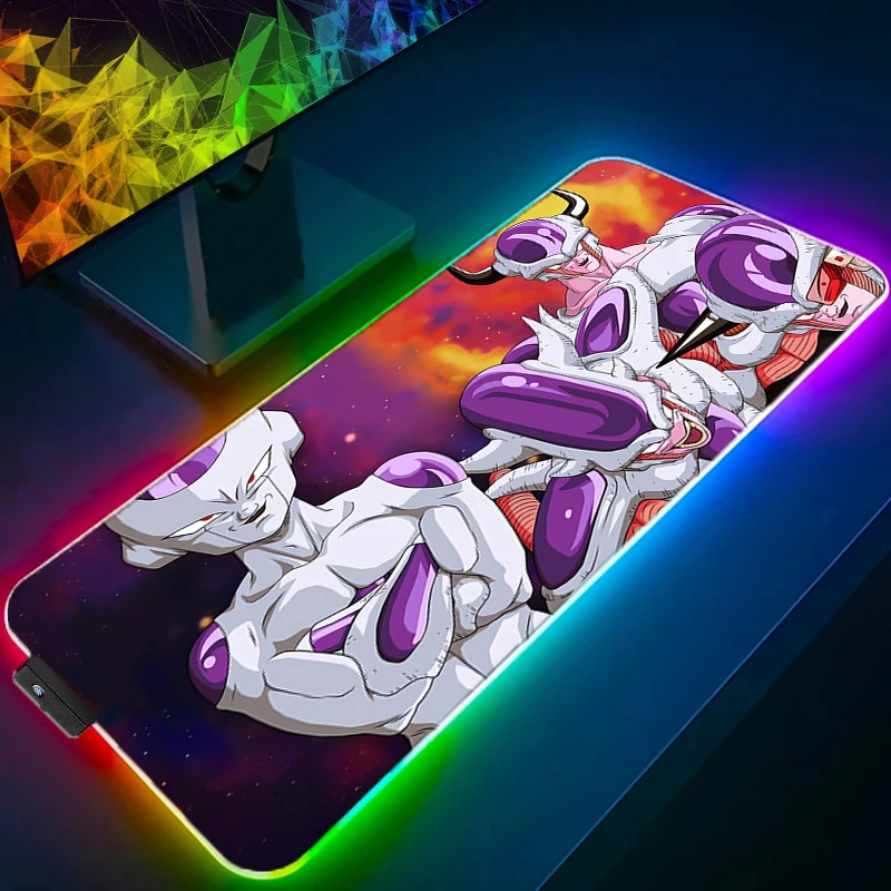 RGB LED アニメマウスパッドゲーマーゲーミングマウスパッドデスクマット D-ドラゴン B-ボールプレイマットコンピュータおよびオフィスキャビネットキーボードパッド