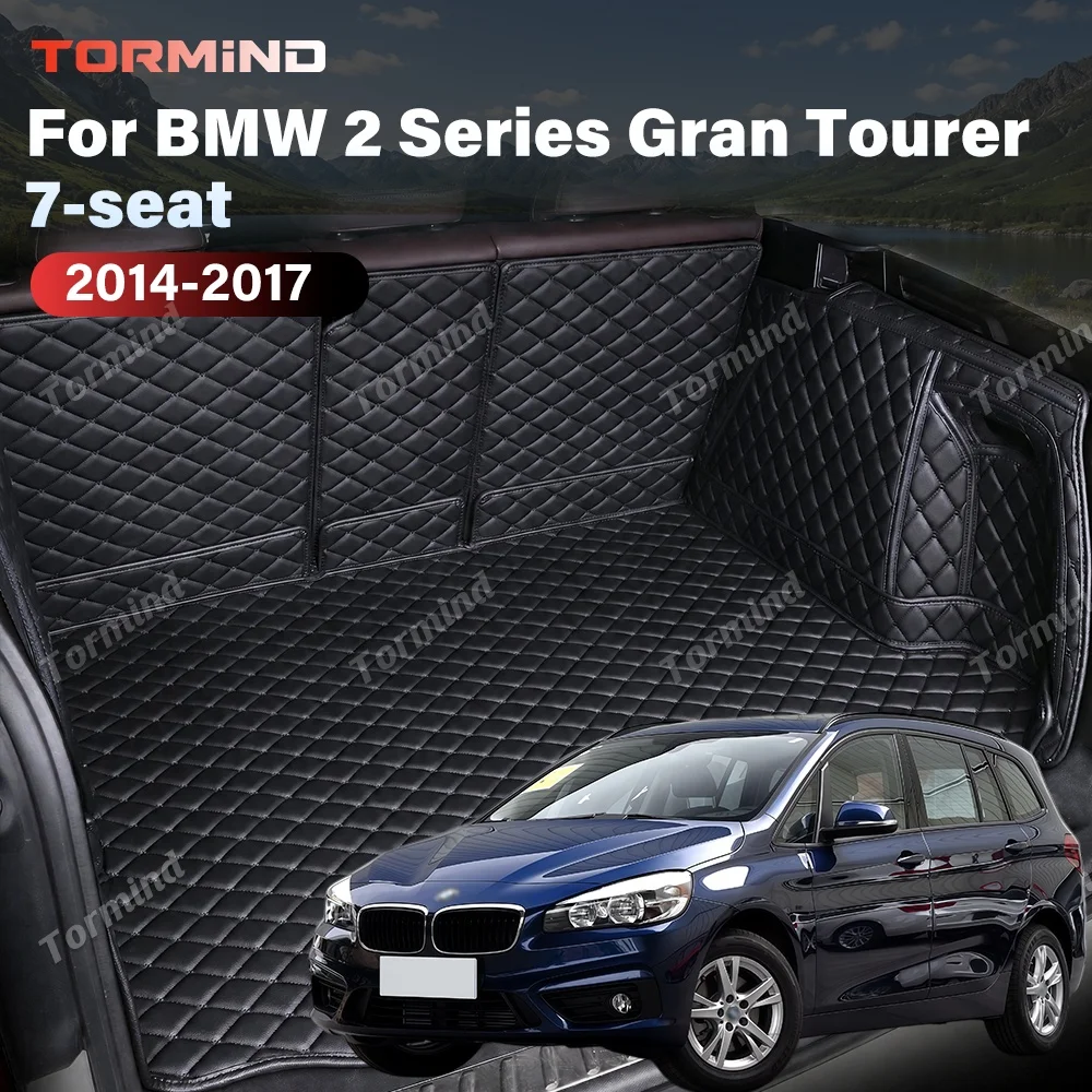 Tormind For BMW 2 Series Active Tourer F45 2014-2017 16 15 Car Trunk Mats Carpet Cargo Liner Backrest Pad Interior Accessories