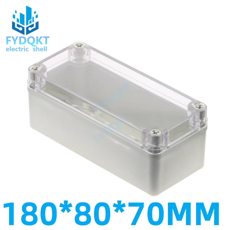 

180x80x70mm Waterproof Plastic Cover Project Electronic Case Enclosure Box Outdoor Indoor with Clear Cover Wire Junction Boxes