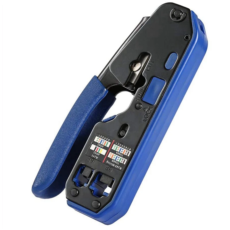 Rede Cable Tester e Crimp Tool Kit, Conector Plug, RJ45, CAT5, CAT5E, CAT6, 100Pcs