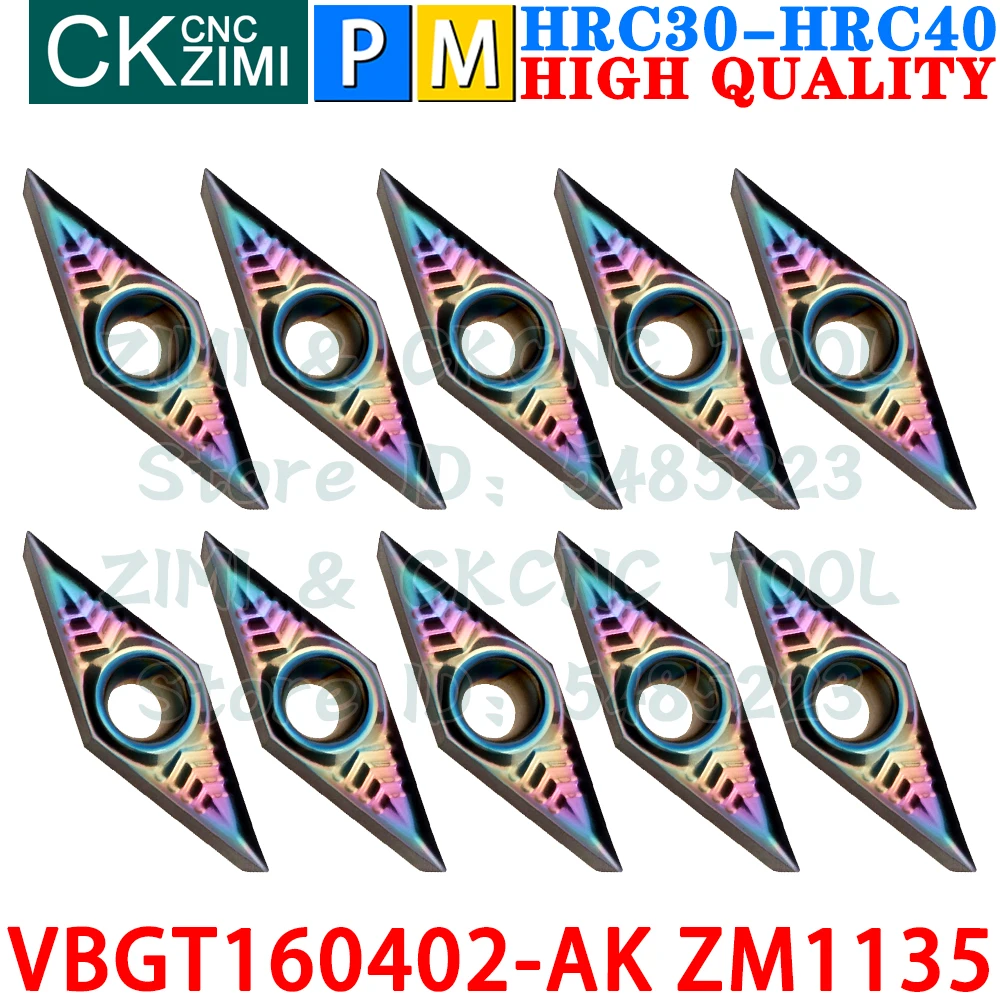 VBGT160402-AK ZM1135 VBGT 160402 Carbide Insert Finishing External Turning Inserts Tool VBGT 330.5 CNC Metal Lathe Cutting Tools