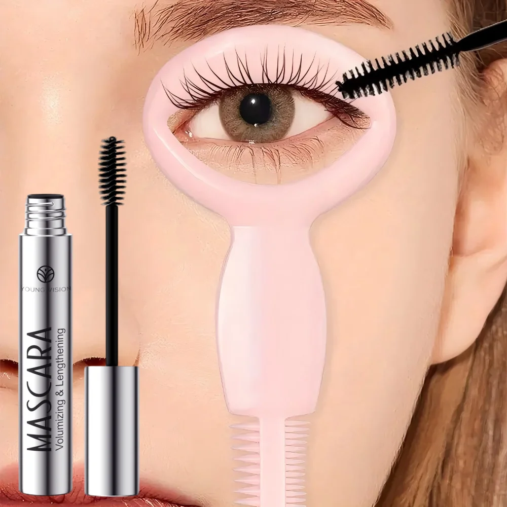 Máscara de pestañas YOUNG VISION + separador de pestañas, aplicación conveniente para pestañas separadas y definidas, máscara de sujeción duradera resistente al agua