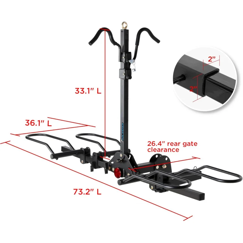 

(UUX)Electric Jack 5000lbs and 200lbs Weight Capacity Hitch Mounted 2-Bike Rack for Cars Truck Trailer Camper, RVs UZ