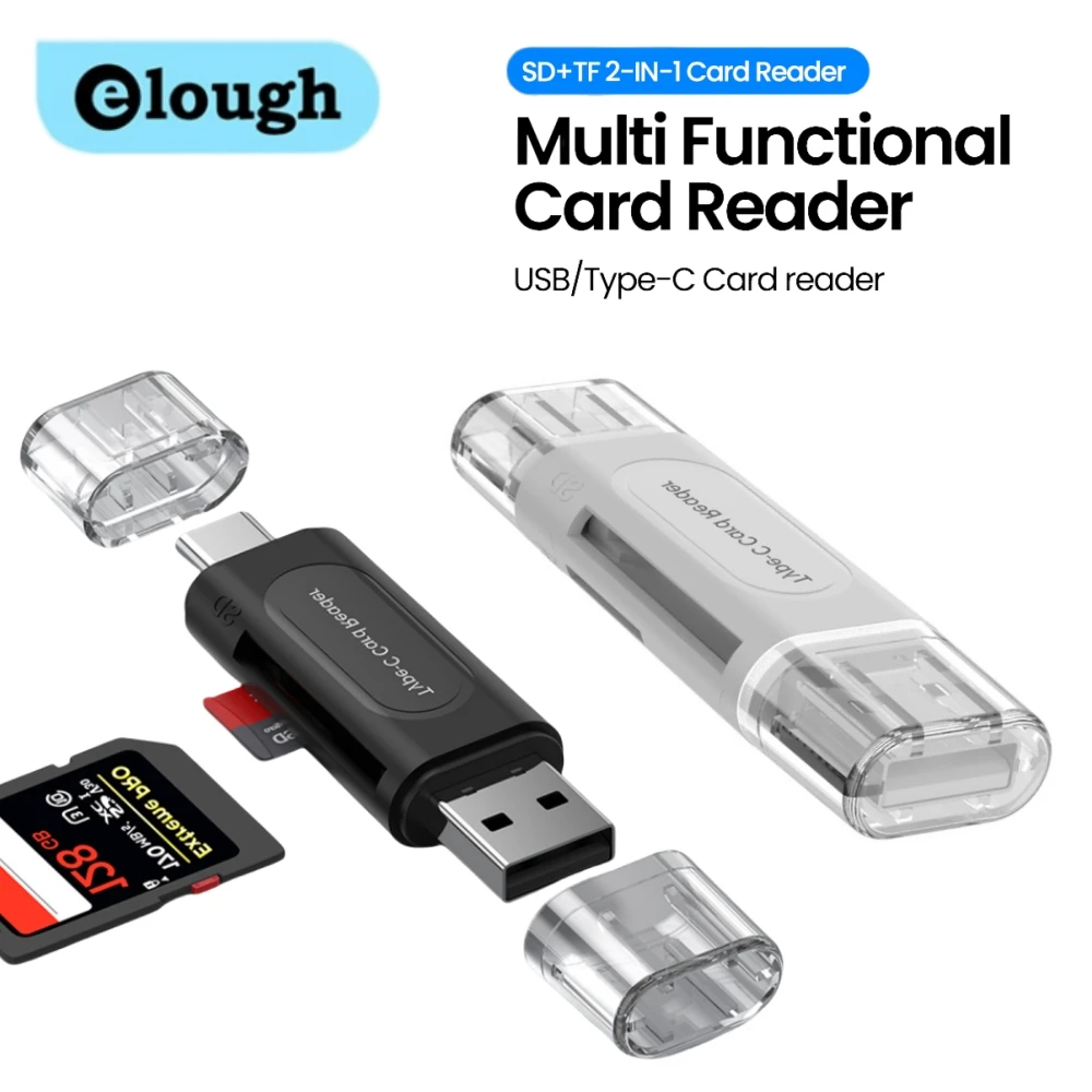 

Elough Multi functional mobile card reader 4 in 1 USB 2.0 mini high-speed card reader OTG converter for iphone 1516 Samsung