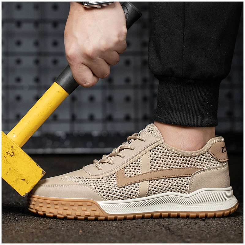 

Мужская повседневная рабочая обувь со стальным носком и воздушной сеткой, летние дышащие защитные кроссовки, рабочие защитные ботинки, защитная обувь zapato