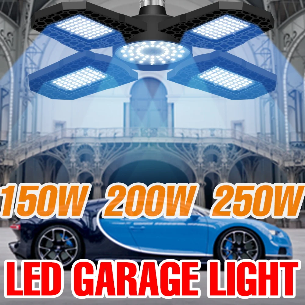 

Светодиодная лампа 250 Вт E27/E26 для гаража, AC100-277V, деформируемый складной прожектор для дома, склада, мастерской, стадиона, холодный/теплый белый свет