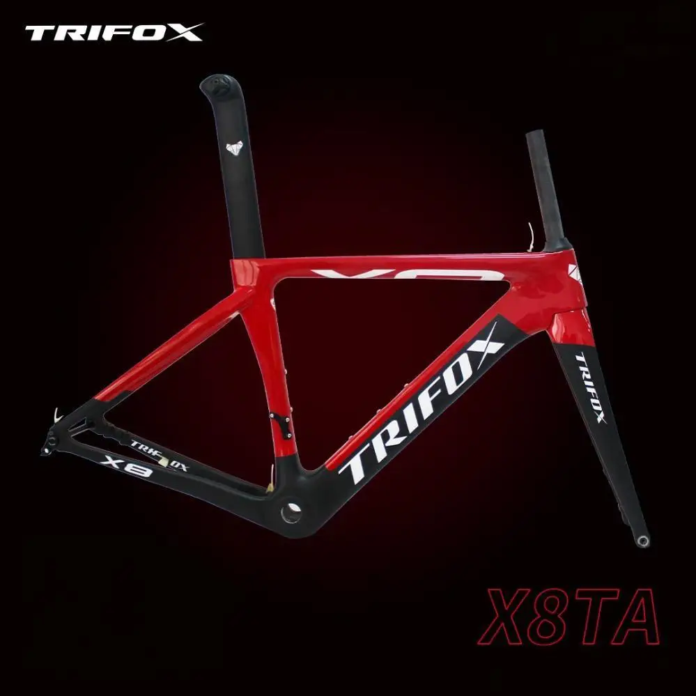 

‌TRIFOX X8TA Full Carbon Aero Road Bike Frame Di2 Compatible Thru Axle Disc Brake with Fork/Seatpost/Headset 48-56cm