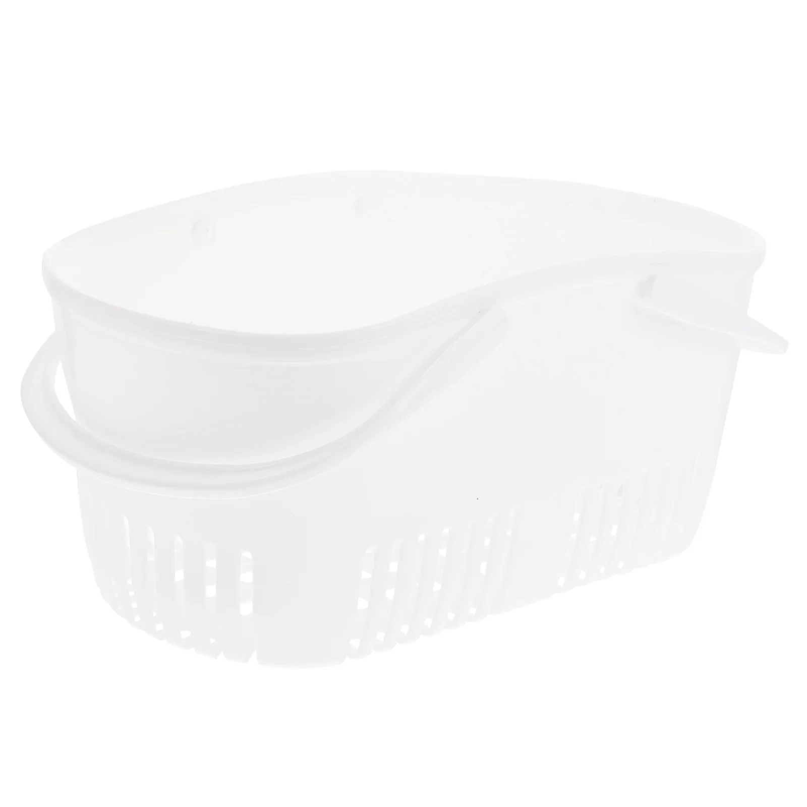 

1pc Handheld Shower Plastic Storage Basket Bathroom Hollow-Out Design Water Drain Sundry Container Portable Organizer Shampoo