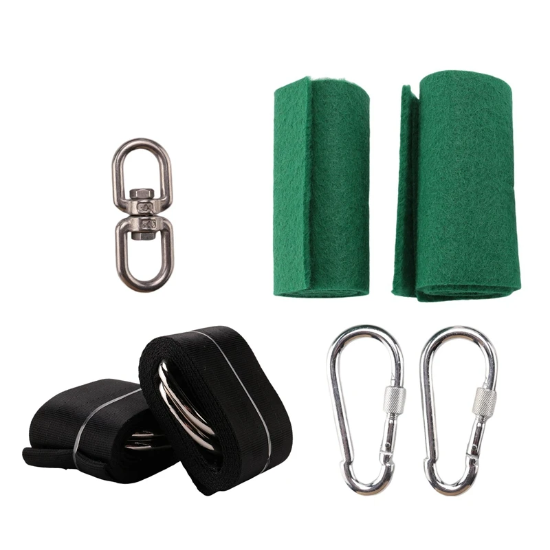 Swing Attachment Holds Attachment Swing Suspension Strap Kit With 2 Carabiners And D-Rings With 2 Tree Protection Pads