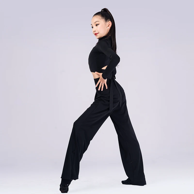 High Waist Tighten Ankle Design Trousers Female Latin Dance Dress for Women Performance Ballroom Dancing Costume Suit