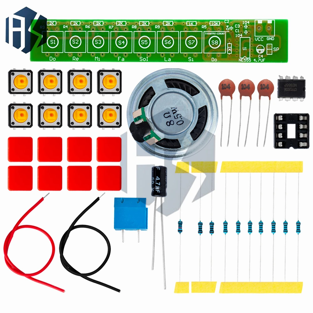 1 set Kit fai da te NE555 Modulo organo per pianoforte elettrico per componenti elettronici