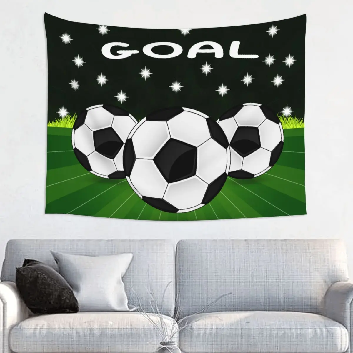 Soccer Football Tapestry Hippie Polyester Wall Hanging Balls Sports Wall Decor Yoga Mat Retro Wall Tapestry