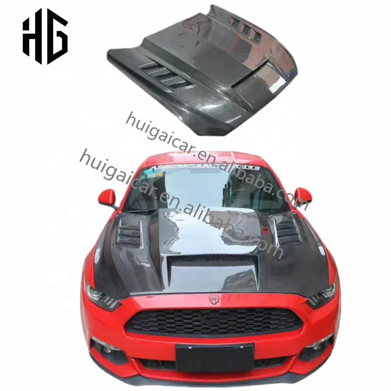 

For CMH TF GT500 Front Bumper Carbon Fiber Engine Hood for Ford Mustang Transparent Car Bonnet
