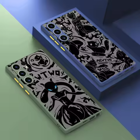 Pokemon Gengar Mewtwo Phone Case for Samsung Galaxy Note 10 Plus S22 S9 Note 20 Ultra S24 Plus S21 S10 Plus S20 FE Cover