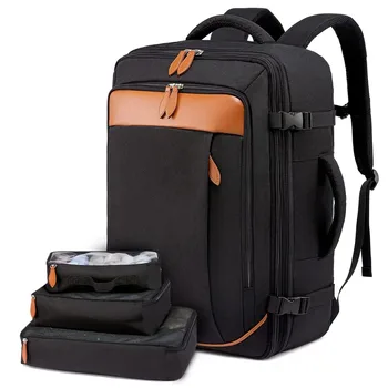 Mochila de viaje de gran capacidad de 40L, conjunto de 5 piezas, mochila de equipaje grande expandible, bolsa de viaje impermeable multifuncional